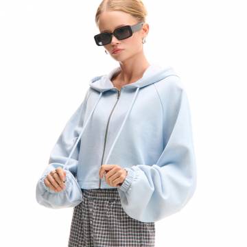 Cropp - Укорочене худі - світло-блакитний Cropp - Укорочене худі - світло-блакитний