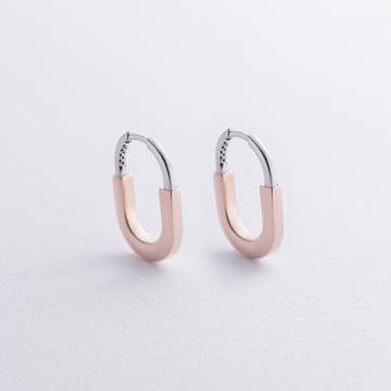 Серьги "Camilla" mini (красное, белоe золото) с08926 Серьги "Camilla" mini (красное, белоe золото) с08926