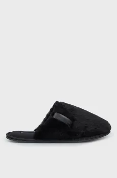 Женские черные тапочки HOTEL SLIPPER FUR AFTER GLOW Черный 36 Calvin Klein YW0YW01593