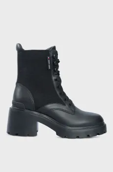 Женские черные ботильоны TJW MID HEEL BOOT MIX MEDIA Черный 37 Tommy Jeans EN0EN02556