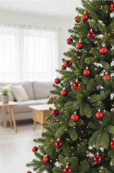 Набір з 72 ялинкових куль - червоний