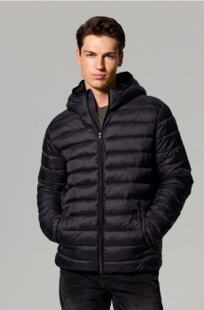 Квітована куртка puffer з капюшоном - чорний