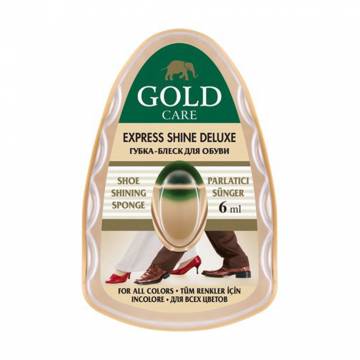 Губка-блеск для обуви Gold Care Express Shine Deluxe Бесцветная, 6 мл Губка-блеск для обуви Gold Care Express Shine Deluxe Бесцветная, 6 мл