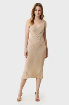 Женское бежевое платье Sleeveless v-neck knit dress Бежевый L Mexx MF006304651W