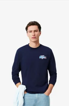 Мужская синяя футболка Синий L-XL Lacoste TH3586166