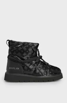 Женские черные дутики с узором Черный 36 Replay GWF2H .000.C0008T
