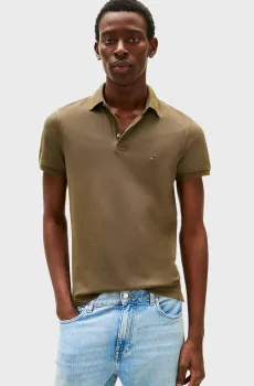 Мужское оливковое поло 1985 SLIM Оливковый L Tommy Hilfiger MW0MW17771