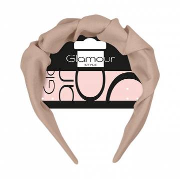 Обруч для волос Inter-Vion Glamour со складками, бежевый, 1 шт Обруч для волос Inter-Vion Glamour со складками, бежевый, 1 шт