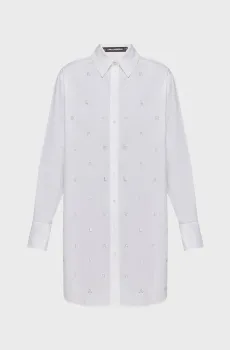Женская белая рубашка RHINESTONE Белый 40 Karl Lagerfeld A1W11018
