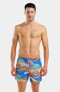 Мужские плавательные шорты с узором WATER PRINTS BEACH SHORT AO Разноцветный M Arena 007159-360