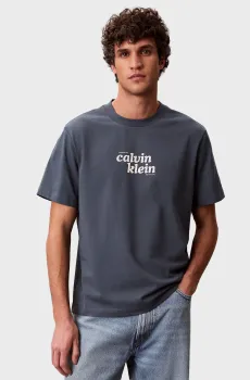 Мужская синяя футболка 20S TRVL FONT GRA Синий L Calvin Klein Jeans LV04RG815G