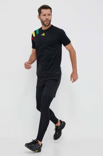 Футболка для тренинга adidas Performance Fortore 23 цвет чёрный с аппликацией Футболка для тренинга adidas Performance Fortore 23 цвет чёрный с аппликацией