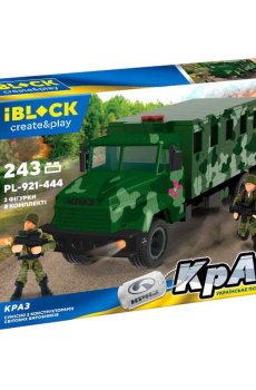 Конструктор iBlock Create & Play КрАЗ, 243 детали, от 6 лет (PL-921-444)