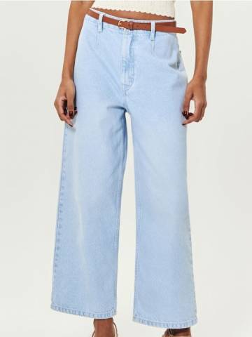 Джинсові штани карго-джогери - синій