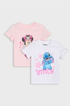 Бавовняні футболки з принтом 2 шт Minnie and Stitch - білий