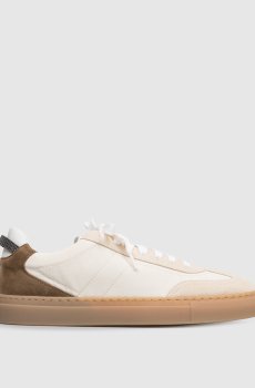 Бежевые комбинированные кроссовки с цепочкой мониль