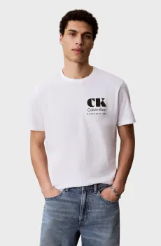 Мужская белая футболка 30s EU CK RESORT GRAPHIC Белый M Calvin Klein Jeans LV04RG802G