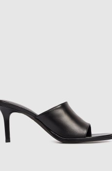 Черные кожаные мюли Ziya