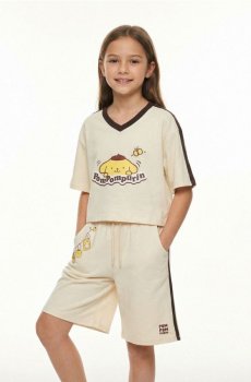 Бавовняна футболка з принтом PomPomPurin - бежевий