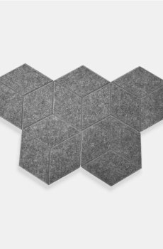 Набір настінних панелей із фетру, 5 шт. - темно-сірий