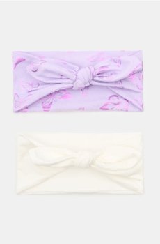 Бавовняні повязки для волосся з декоративним бантом 2 pack - Фіолетовий