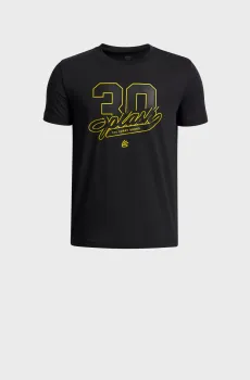 Детская черная футболка UA Curry Splash Wdmrk Tee Черный 8 Under Armour 6009547-001