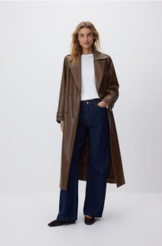 Reserved - Пальто зі штучної шкіри - коричневий - 518IA-88X