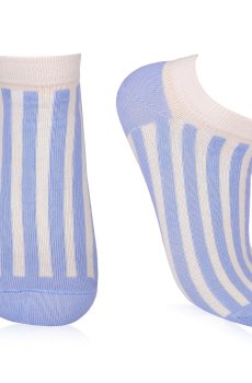 Носки женские AmiGA укороченные, полоска, голубые, размер 23-25