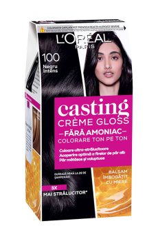 Уценка! Безаммиачная краска для волос LOreal Paris Casting Creme Gloss 100 Черная ваниль, 180 мл