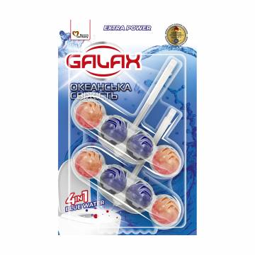 Туалетный блок для унитаза Galax Extra Power Океанская свежесть, 2*55 г