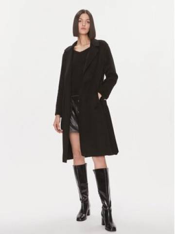 Liu Jo Вовняне пальто MF3242 T4627 Чорний Regular Fit Liu Jo Вовняне пальто MF3242 T4627 Чорний Regular Fit