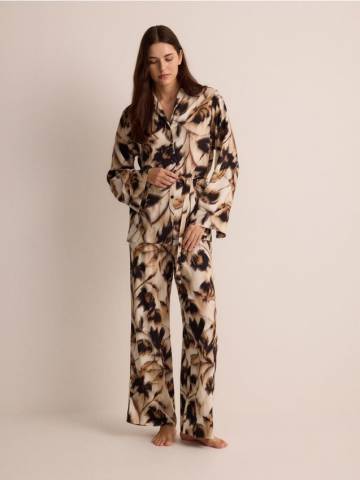 Reserved - LADIES` PYJAMA - бежевий - 145CS-08X Reserved - LADIES` PYJAMA - бежевий - 145CS-08X