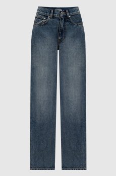 Синие джинсы с эффектом потертости