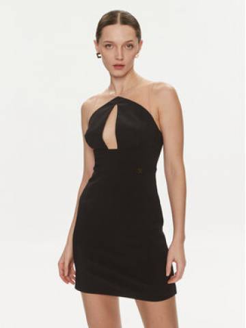 Elisabetta Franchi Коктейльна сукня AB-514-41E2-V300 Чорний Slim Fit Elisabetta Franchi Коктейльна сукня AB-514-41E2-V300 Чорний Slim Fit