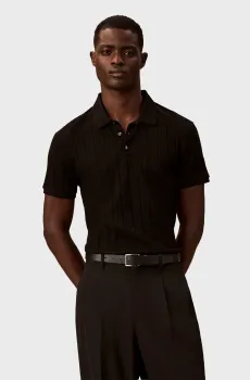 Мужское черное поло с узором MERCERIZED Черный XXL Calvin Klein LV04LE203G