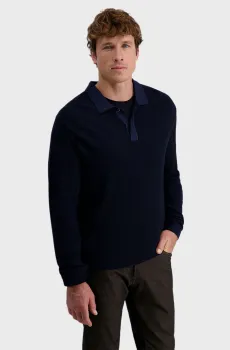 Мужское темно-синее шерстяное поло Синий S Pierre Cardin PC.-C5 50714.5038
