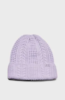 Женская сиреневая шапка W Halftime Cable Knit Beanie Сиреневый ONESIZE Under Armour 1386639-535