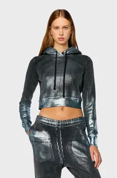 Женское серебристое худи F-SLIMMY-HOOD-N1 Серебряный S Diesel A13740 0DPAQ