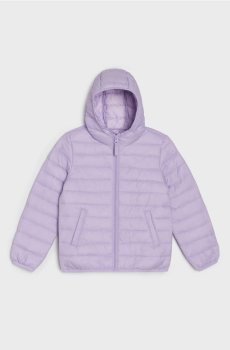 Квітована куртка puffer з капюшоном - Фіолетовий