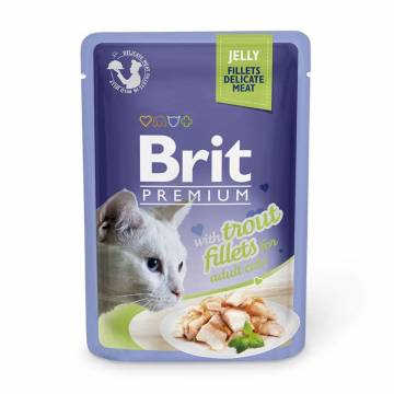 Влажный корм для кошек Brit Premium Cat Pouch с филе форели в желе, 85 г Влажный корм для кошек Brit Premium Cat Pouch с филе форели в желе, 85 г