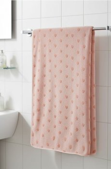 Банний рушник із візерунком сердечок - різнобарвний