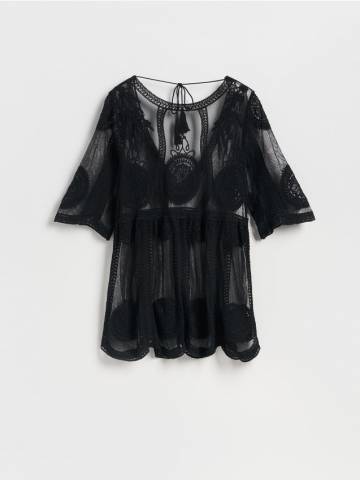Reserved - LADIES` PONCHO - чорний - 219CP-99X Reserved - LADIES` PONCHO - чорний - 219CP-99X