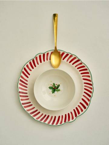 Миска з різдвяним мотивом - червоний