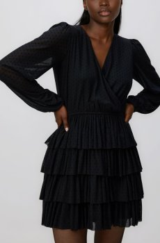 Reserved - Міні сукня в горошок - чорний - 656HS-99X