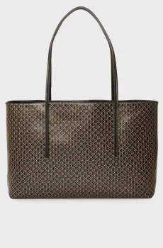 Женская черная сумка с узором EMBLEM AOP TOTE W/ POUCH Черный ONESIZE Calvin Klein LV04F3266G