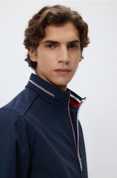 Reserved - Бомбер куртка з коміром-стійкою - темно-синій - 427HZ-59X