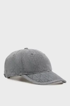 Мужская серая джинсовая кепка с узором BURNOUT Серый ONESIZE Calvin Klein LV04D5048G
