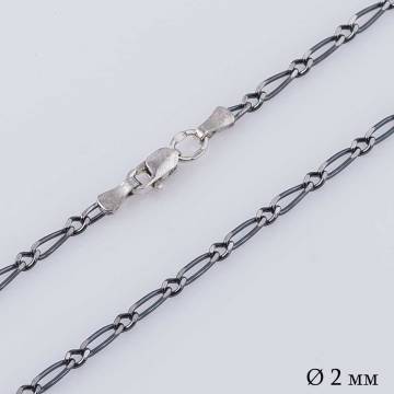 Серебряная черненая цепочка плетение Фигаро 1+1 10983 Серебряная черненая цепочка плетение Фигаро 1+1 10983