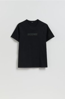 Reserved - Футболка slim з принтом - чорний - 716JM-99X