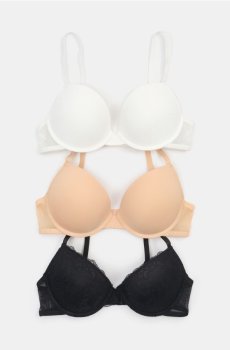 Бюстгальтер пуш-ап 3 pack - різнобарвний